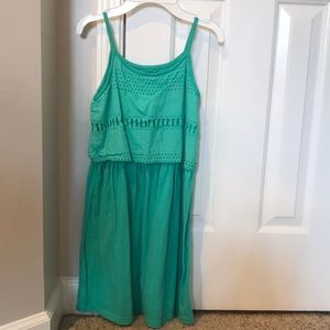 Gap Kids Girls Green Summer Eyelet Dress VGUC Size 10